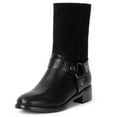 thumbnail image 1 of Alpine Swiss Daria Womens Moto Biker Boots Vegan Leather Motorcycle Mid Calf Booties, 1 of 7