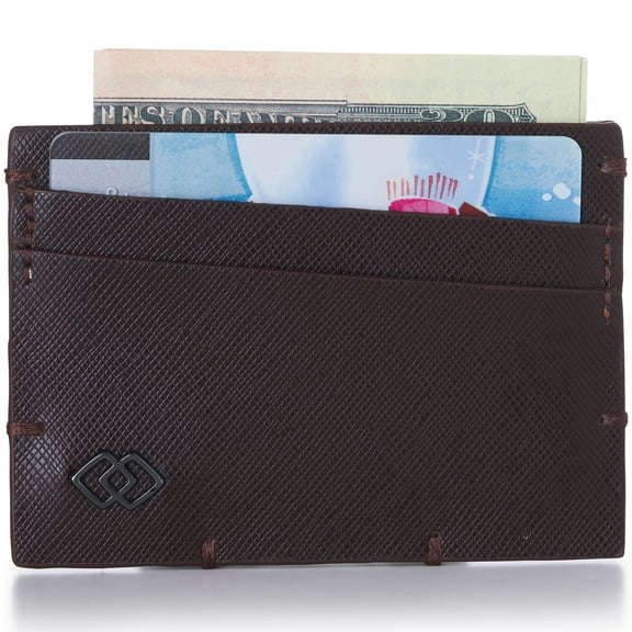 Alpine Swiss Double Diamond RFID Thin Card Case Leather Front Pocket Wallet