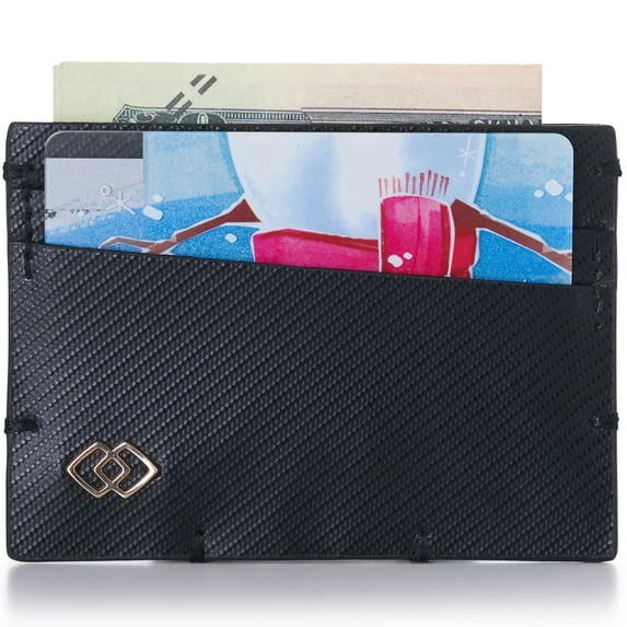 Alpine Swiss Double Diamond RFID Thin Card Case Leather Front Pocket Wallet