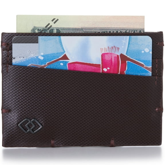 Alpine Swiss Double Diamond RFID Thin Card Case Leather Front Pocket Wallet