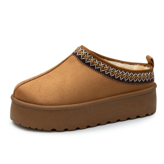 Alpine Swiss Emily Womens Platform Slippers Fluffy Warm Slip On Short Ankle Boot