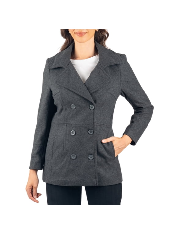 Emma Womens Peacoat Jacket Wool Blazer Double Breasted Overcoat New