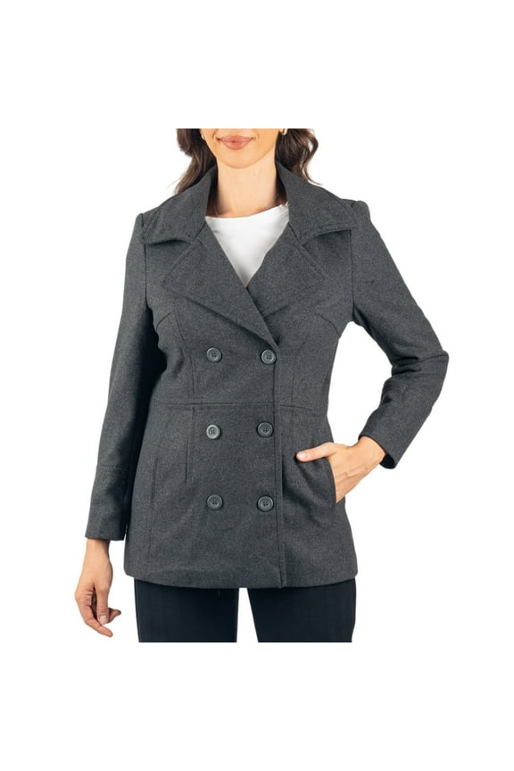 Emma Womens Peacoat Jacket Wool Blazer Double Breasted Overcoat New