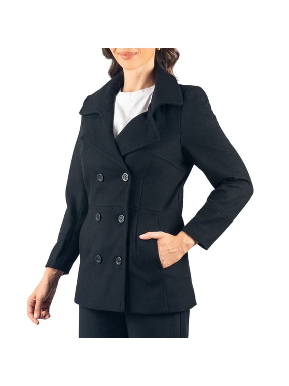 Emma Womens Peacoat Jacket Wool Blazer Double Breasted Overcoat New