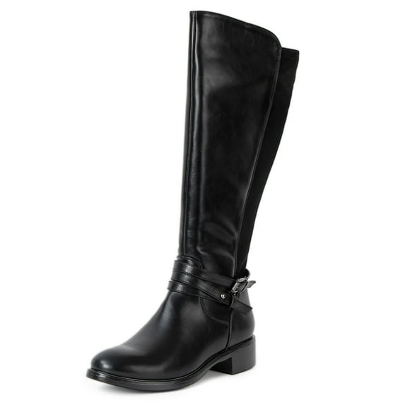 Alpine Swiss Erica Womens Knee High Riding Boots Stretch Calf Low Block Heel Boots