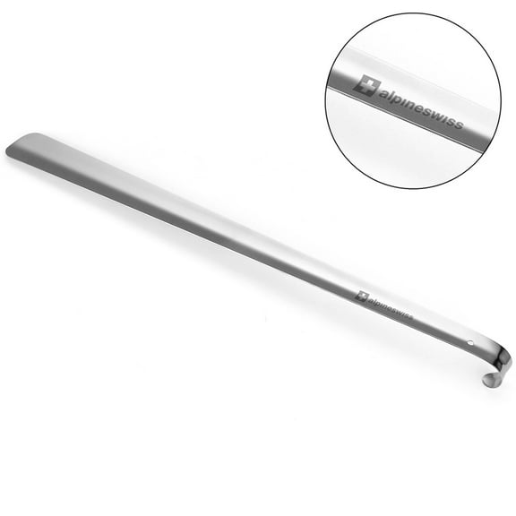 Alpine Swiss Heavy Duty Stainless Steel Shoe Horn Long Handle 20” or 16” Shoe Helper