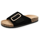 Alpine Swiss Heidi Women's Slide Sandals | Comfortable Cork Footbed ...