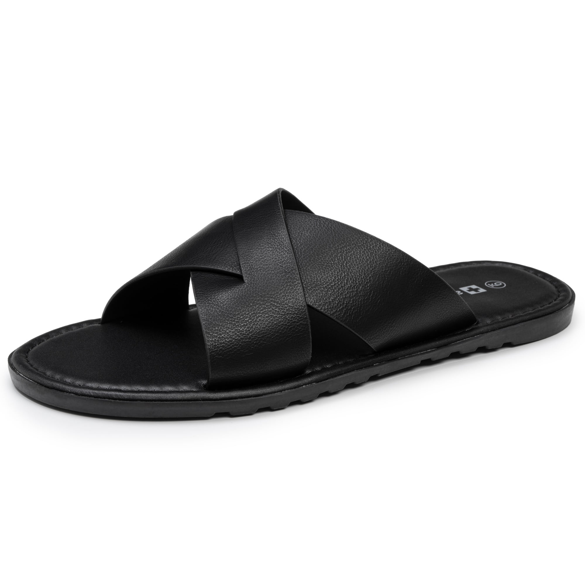 mens leather slide shoes