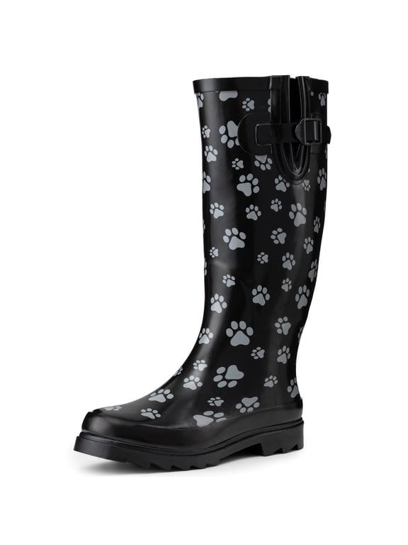 Izzy Womens Waterproof Tall Rain Boots | Knee High Rubber Garden Boots | Anti-Slip Outdoor Work Mud Boot | Wellington Boots Rain Shoes
