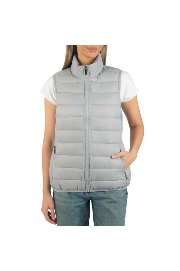 Jodie Womens Puffer Vest Warm Light Down Alternative Insulated Vest Jacket Packable Water-Resistant Layer Outerwear Windproof Zip Pockets