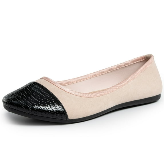 Alpine Swiss Kelly Cap Toe Ballet Flats Two Tone Comfortable Slip On Flat Shoes