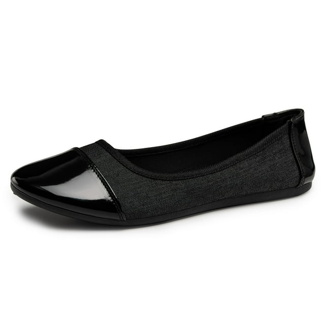Alpine Swiss Kelly Cap Toe Ballet Flats Two Tone Comfortable Slip On Flat Shoes