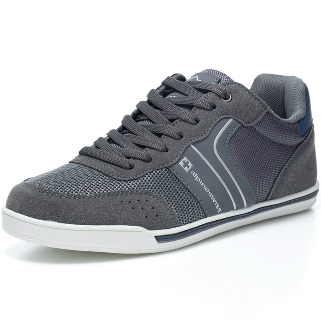 Alpine Swiss Liam Mens Fashion Sneakers Suede Trim Low Top Lace Up ...