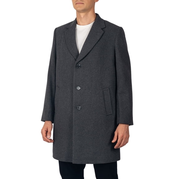 Alpine Swiss Luke Mens Wool Blend Overcoat Single Breasted Topcoat Tailored Notch Lapel Coat Business Professional GRY 2XL