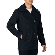 Mason Mens Wool Blend Pea Coat Classic Double Breasted Winter Coat Warm Peacoat Jacket Professional Overcoat