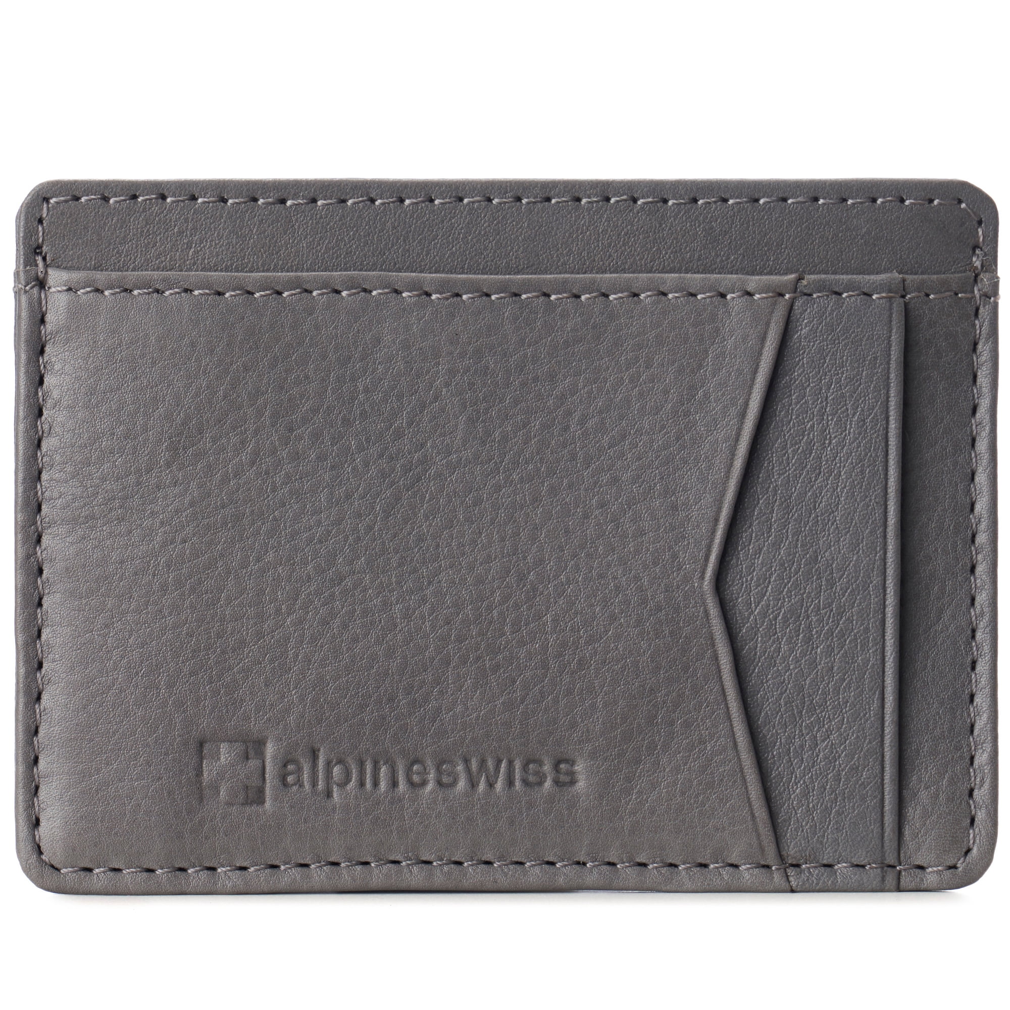 Alpine Swiss Men RFID Safe Minimalist Front Pocket Wallet Leather Thin ...