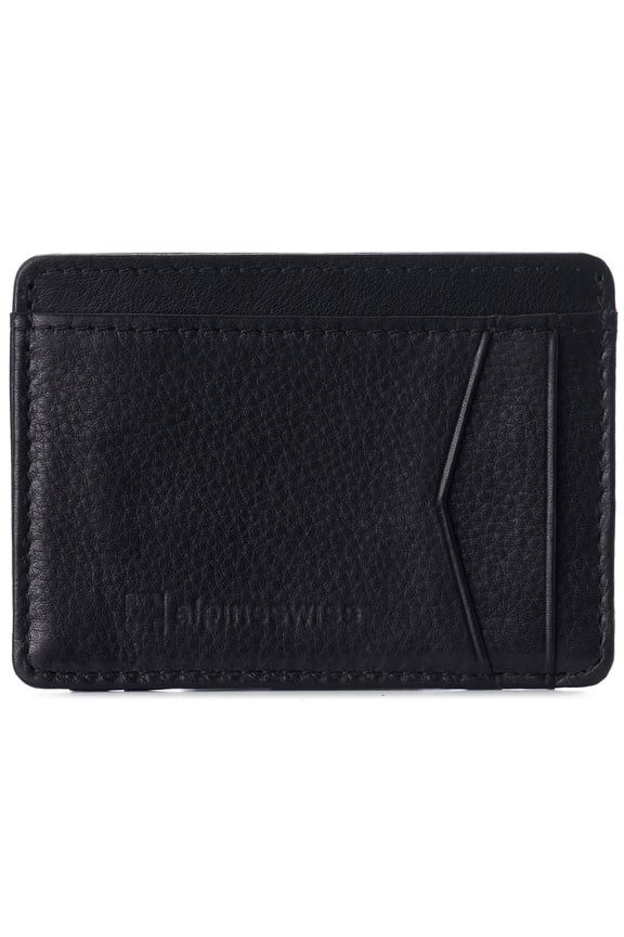Men RFID Safe Minimalist Front Pocket Wallet Leather Thin Card Case