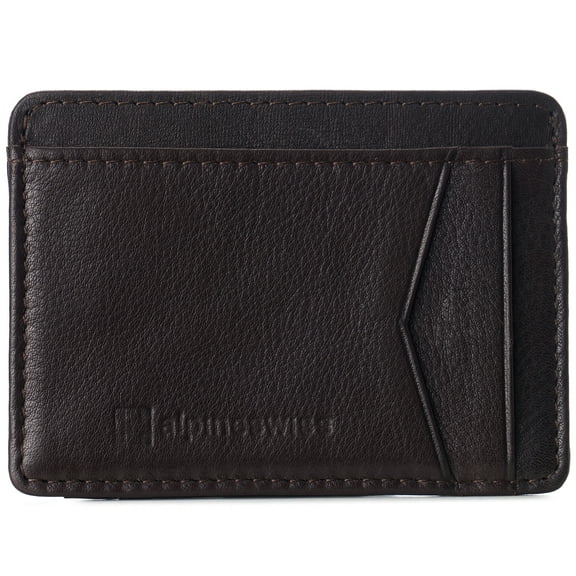 Alpine Swiss Men RFID Safe Minimalist Front Pocket Wallet Leather Thin Card Case