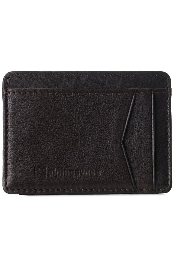 Men RFID Safe Minimalist Front Pocket Wallet Leather Thin Card Case