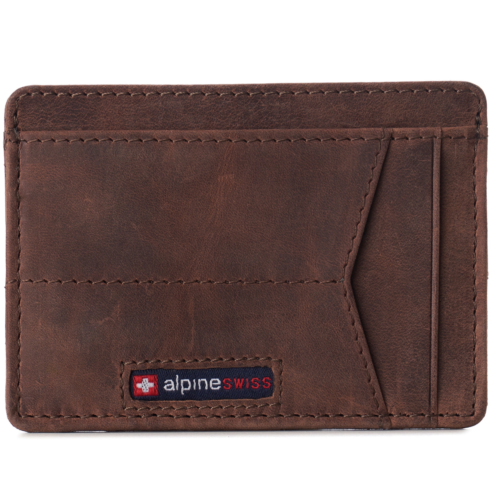 Alpine Swiss Men RFID Safe Minimalist Front Pocket Wallet Leather Thin ...