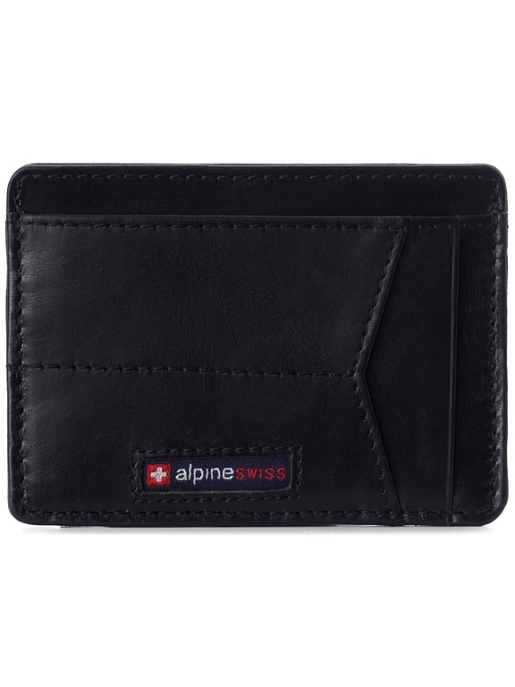 Men RFID Safe Minimalist Front Pocket Wallet Leather Thin Card Case