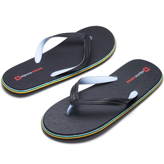 Alpine Swiss Men's Flip Flops | Ultra-light Thin EVA foam Sandals for Beach Pool Everyday Wear | Simple Flexible Flip Flops for Men