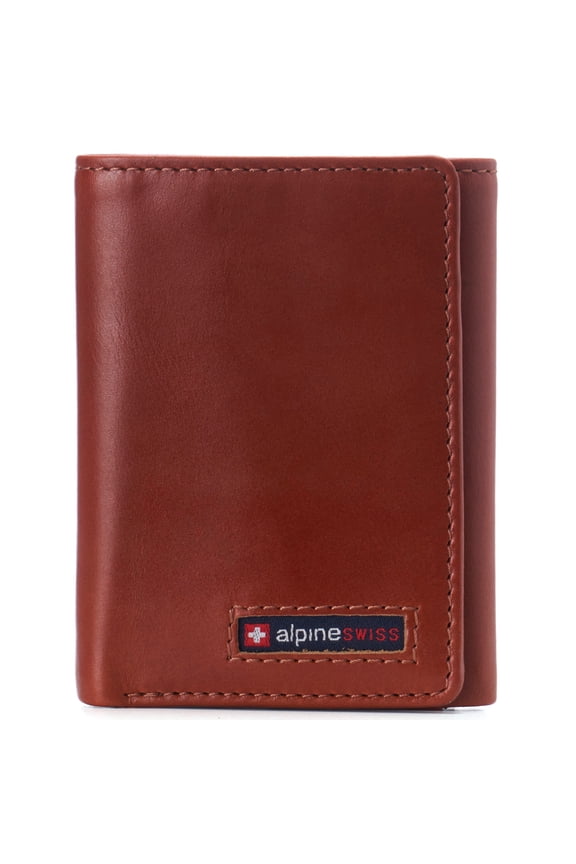 Men's Leon RFID Trifold Pocket Wallet – Genuine Leather Wallet for Men, Slim Design with ID Window & Multiple Card Slots, Classic RFID Safe Pocket Wallet in gift box