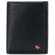 Men's Leon RFID Trifold Pocket Wallet – Genuine Leather Wallet for Men, Slim Design with ID Window & Multiple Card Slots, Classic RFID Safe Pocket Wallet in gif