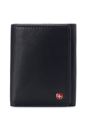 Men's Leon RFID Trifold Pocket Wallet – Genuine Leather Wallet for Men, Slim Design with ID Window & Multiple Card Slots, Classic RFID Safe Pocket Wallet in gift box