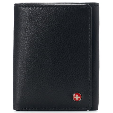 Men's Leon RFID Trifold Pocket Wallet – Genuine Leather Wallet for Men, Slim Design with ID Window & Multiple Card Slots, Classic RFID Safe Pocket Wallet in gift box