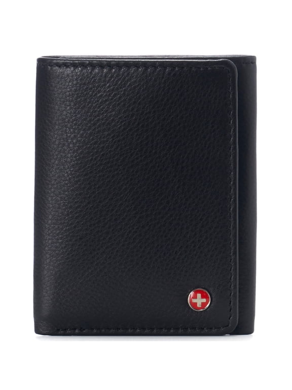 Men's Leon RFID Trifold Pocket Wallet – Genuine Leather Wallet for Men, Slim Design with ID Window & Multiple Card Slots, Classic RFID Safe Pocket Wallet in gift box