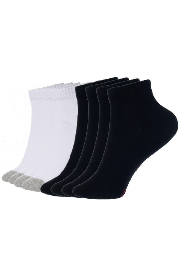 Mens Ankle Socks 8 Pack Cotton Athletic Performance Socks for Men Moisture-Wicking Cushioned Quarter Length Socks Reinforced Heel & Toe