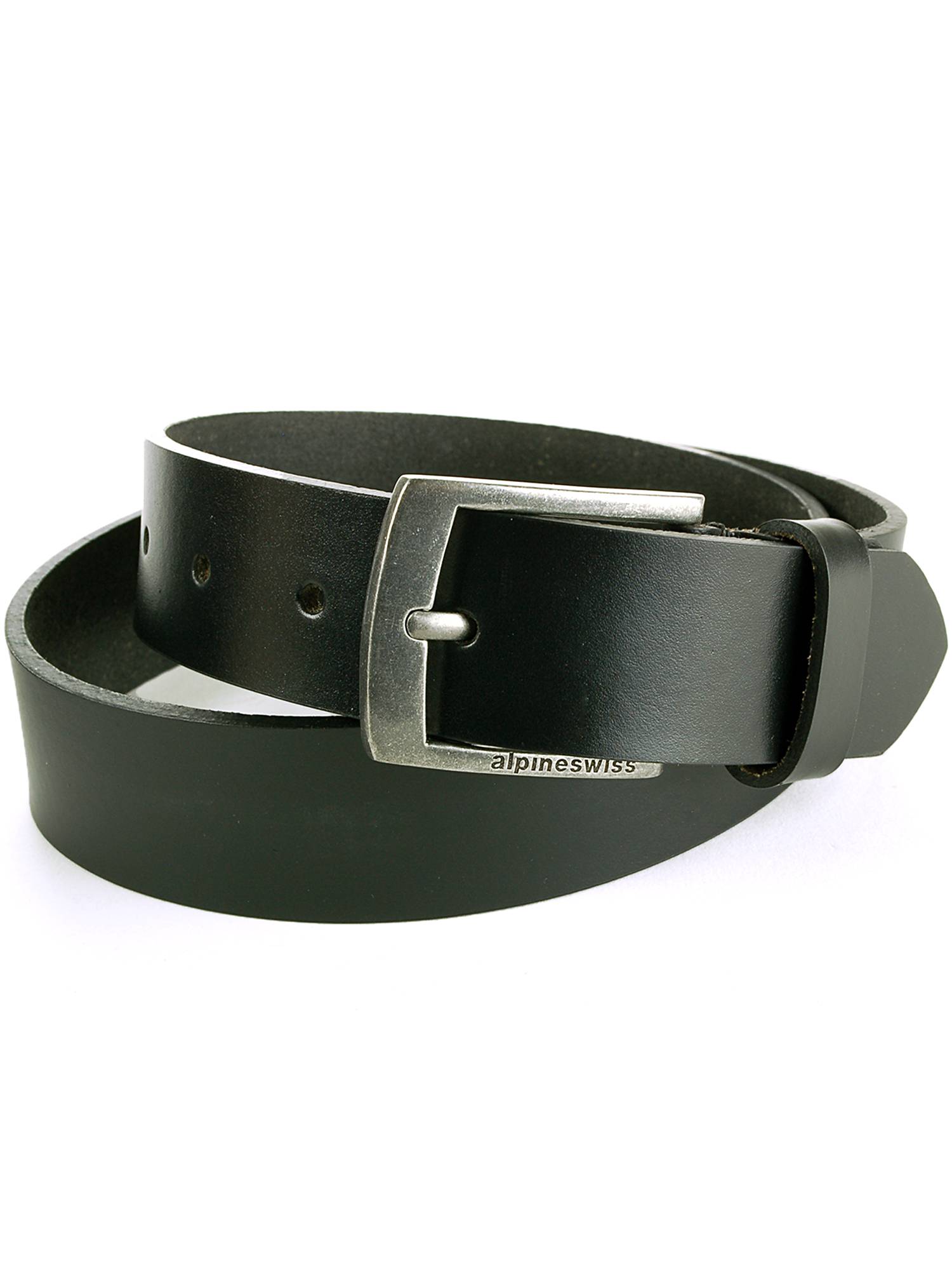 Alpine Swiss Mens Belt Genuine Leather Slim 1.25” Casual Jean Belt Dakota Buckle - image 1 of 6