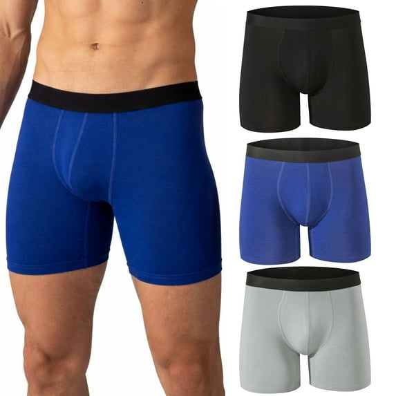 Alpine Swiss Mens Boxer Briefs 3 Pack Underwear Breathable Comfortable Trunks