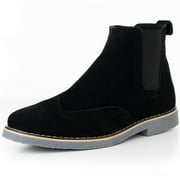 Mens Chelsea Boots Genuine Suede Dress Ankle Boots Wingtip Shoes