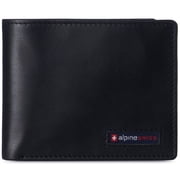 Alpine Swiss Wallet for Men Nolan Commuter Bifold Dual ID Windows for License Work Badge RFID Protection Divided Bill Section Gift Boxed