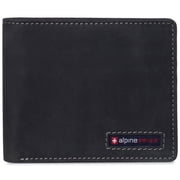 Alpine Swiss Wallet for Men Nolan Commuter Bifold Dual ID Windows for License Work Badge RFID Protection Divided Bill Section Gift Boxed