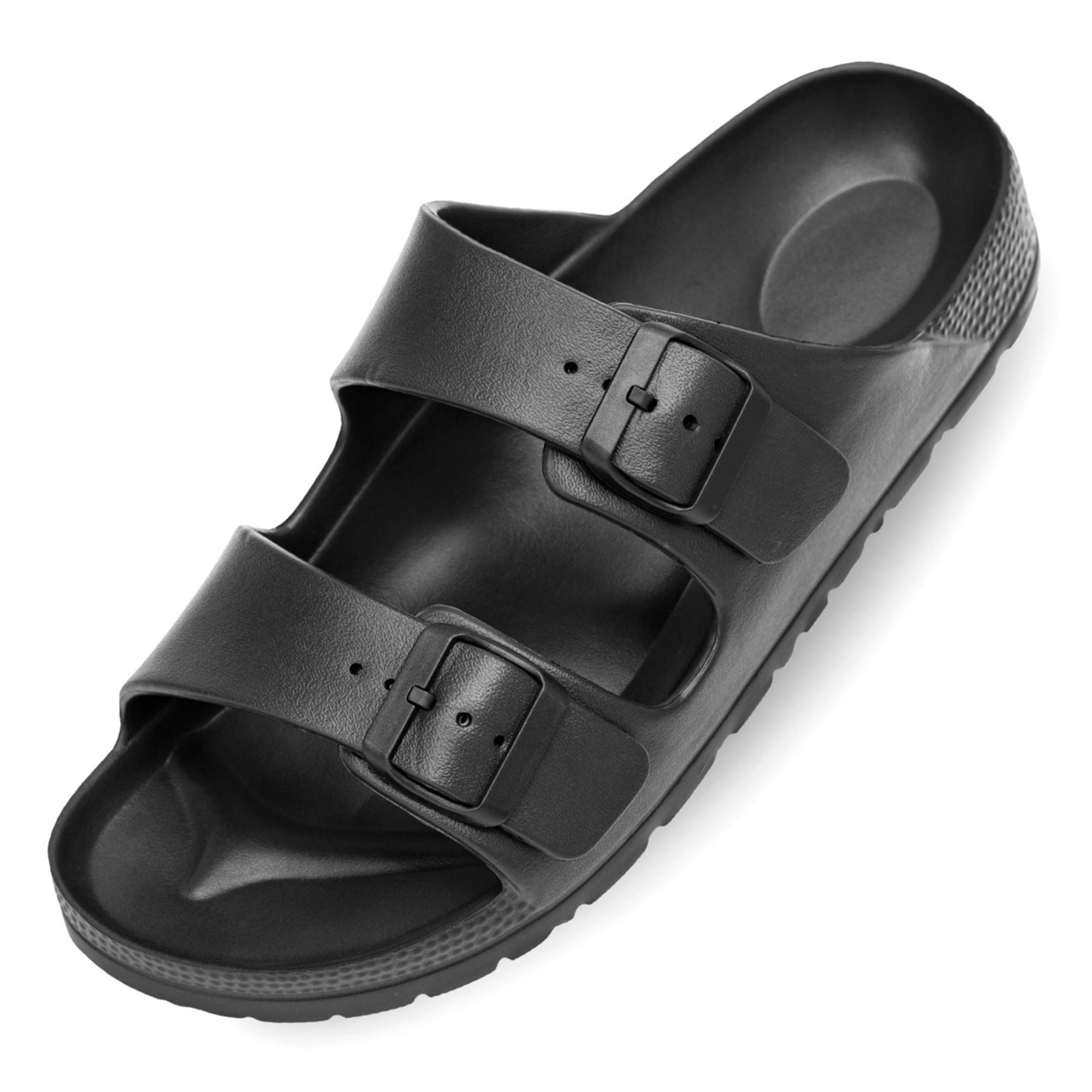 Mens Double Strap EVA Slide Sandals Sole Flat Casual Comfort Shoes
