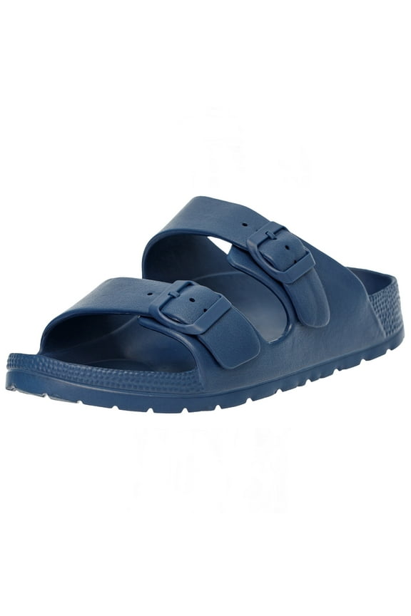 Mens Double Strap EVA Slide Sandals Sole Flat Casual Comfort Shoes