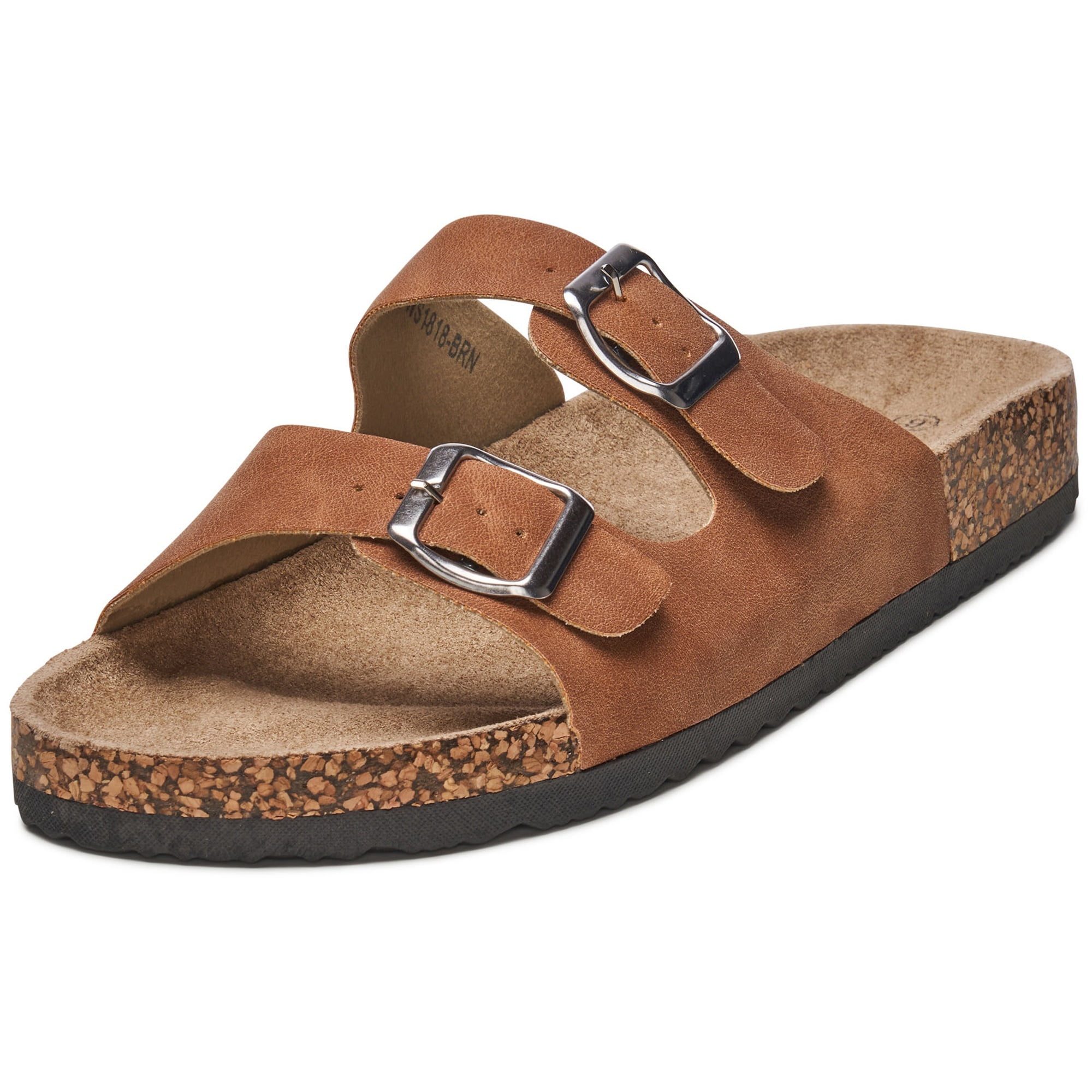 Alpine Swiss Mens Double Strap Slide Sandals EVA Sole Flat Casual