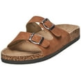 thumbnail image 1 of Alpine Swiss Mens Double Strap Slide Sandals with EVA Sole - Flat Casual Comfort Shoes, Brown, 1 of 7