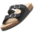 thumbnail image 1 of Alpine Swiss Mens Double Strap Slide Sandals with EVA Sole - Flat Casual Comfort Shoes, Black, 1 of 8