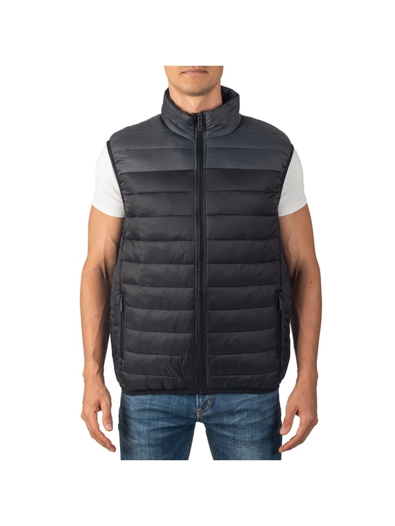 Clark Mens Puffer Vest Down Alternative Water Resistant Packable Outerwear Zip Up Pockets Warm Versatile Layer