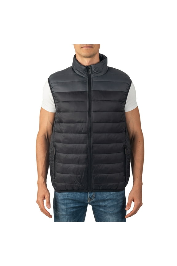 Clark Mens Puffer Vest Down Alternative Water Resistant Packable Outerwear Zip Up Pockets Warm Versatile Layer