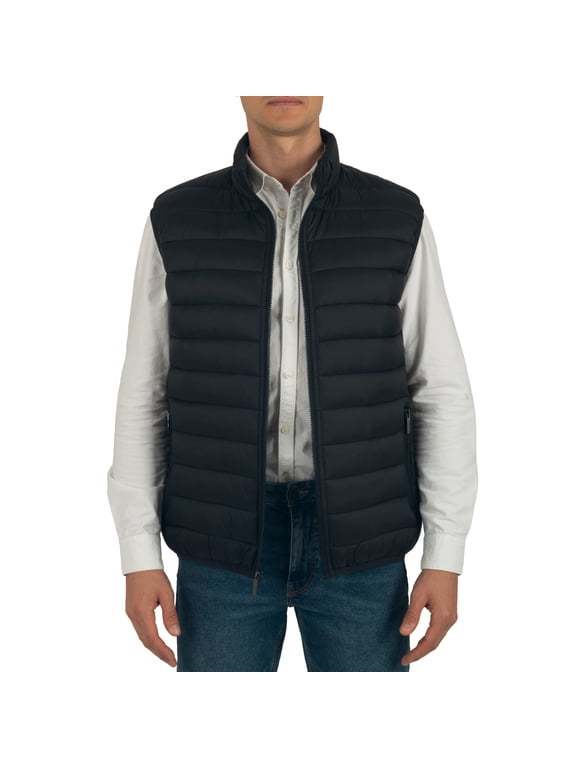 Clark Mens Puffer Vest Down Alternative Water Resistant Packable Outerwear Zip Up Pockets Warm Versatile Layer