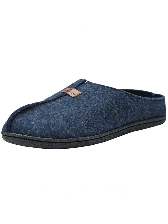 Mens Felt Faux Wool Clog Slippers Comfortable Cushion House Shoes