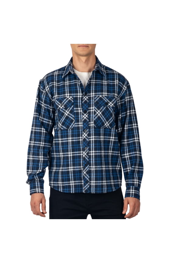 Mens Flannel Shacket Long Sleeve Plaid Button Down Shirt Jacket Light Cotton Blend Outdoor Overshirt NVB XL