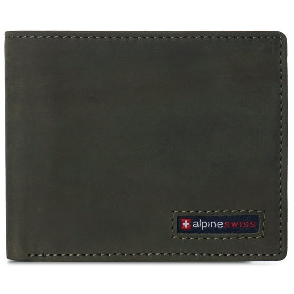 Alpine Swiss Connor Executive Bifold Wallet | Business Passcase for Men | Premium Leather | Dual ID Windows | RFID Blocking | Gift Box Included
