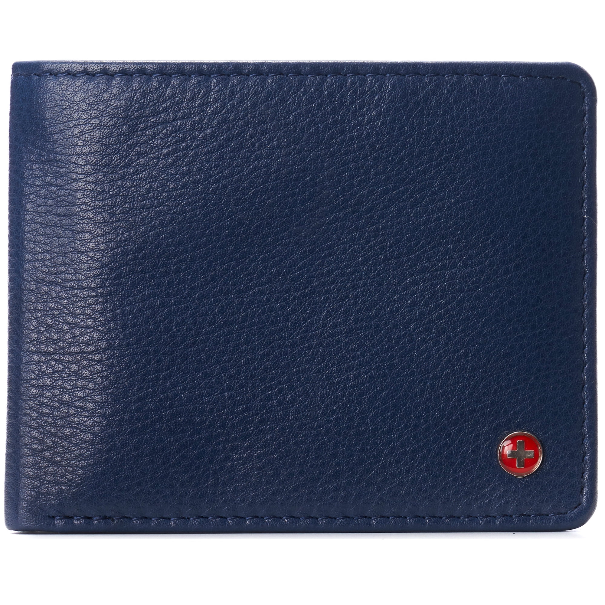 Pass Case Alpine Swiss Mens Genuine Leather Passcase Bifold Wallet RFID Safe 2 ID ...