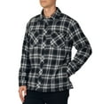 thumbnail image 1 of Alpine Swiss Mens Josh Fleece-Lined Flannel Jacket Heavyweight Snap Button Plaid Shirt Shacket Warm Winter Outerwear BKGY LRG, 1 of 7